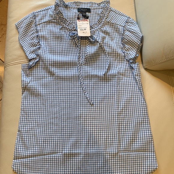 London Blouse ,short sleeves ,blue & white size XS - Picture 3 of 10